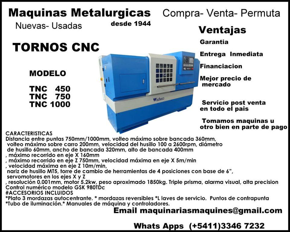TORNO CNC WECHECO MODELO TNC750/TNC1000